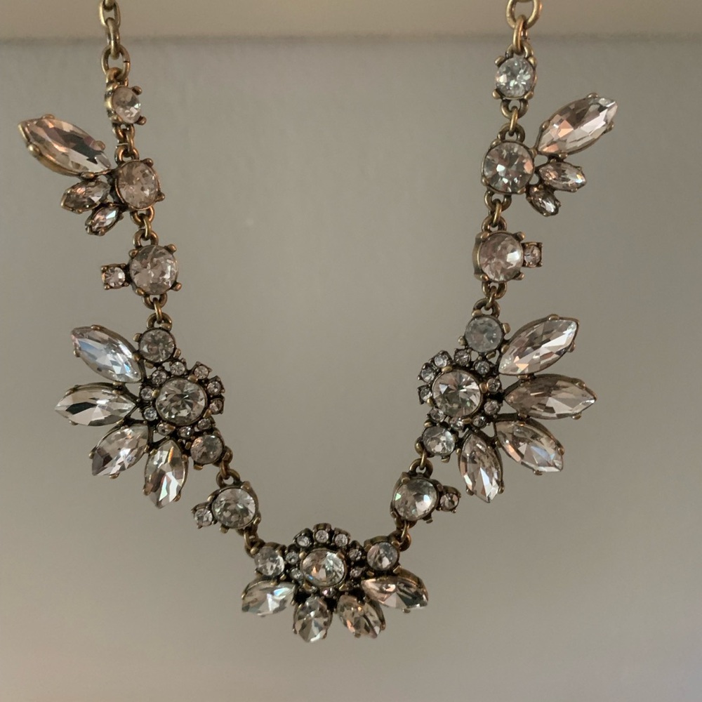 J. Crew Gold and Silver Crystal Necklace